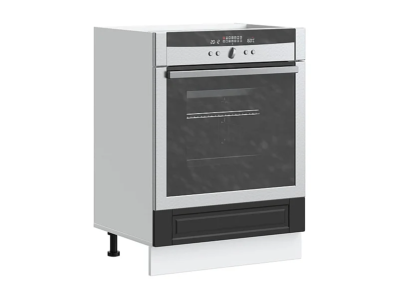 Ovenkast "Porto" bewerkt hout zwart