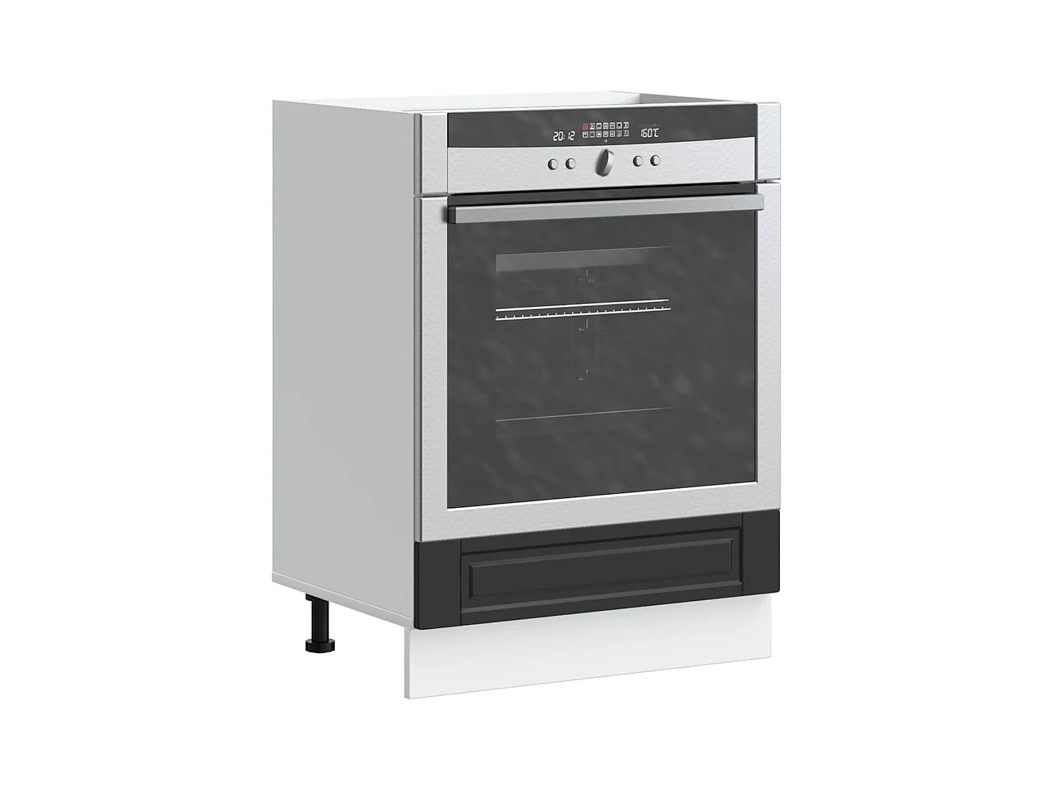 Armoire à four Porto noir bois d'ingénierie