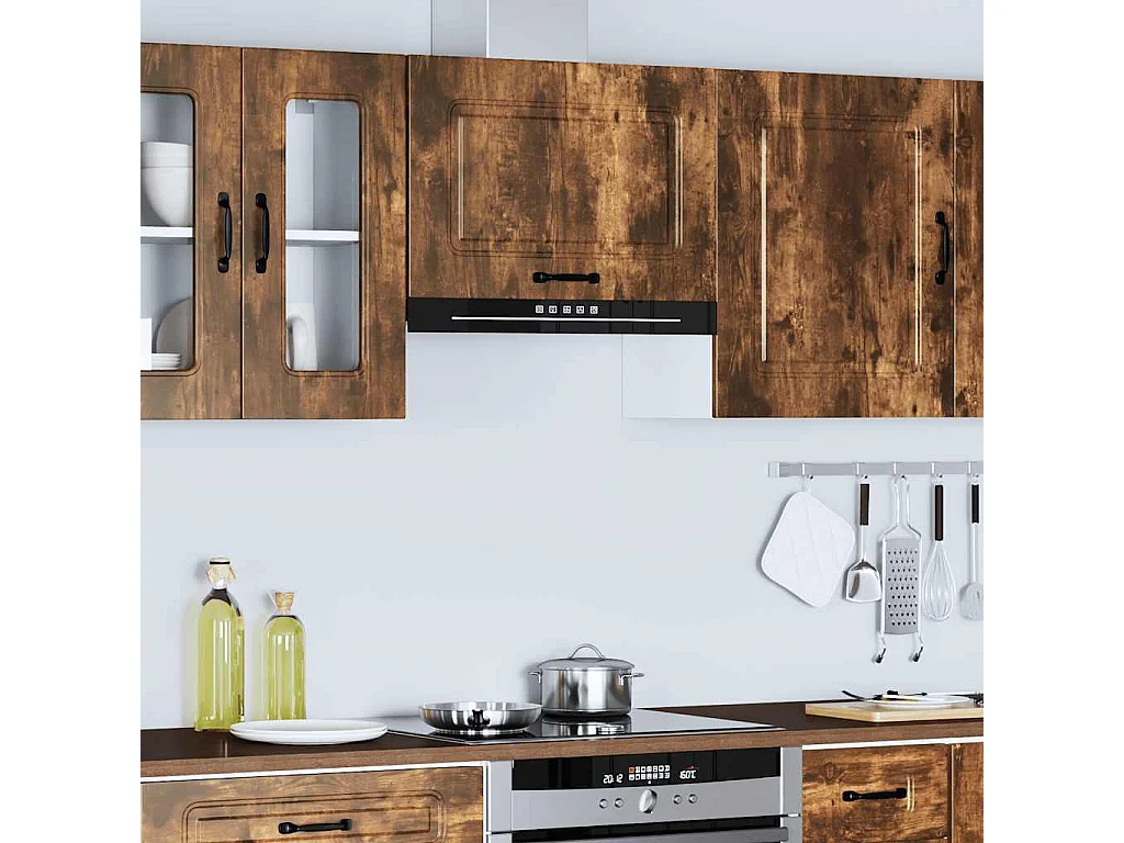 Armoire murale de cuisine Kalmar chêne fumé bois d'ingénierie