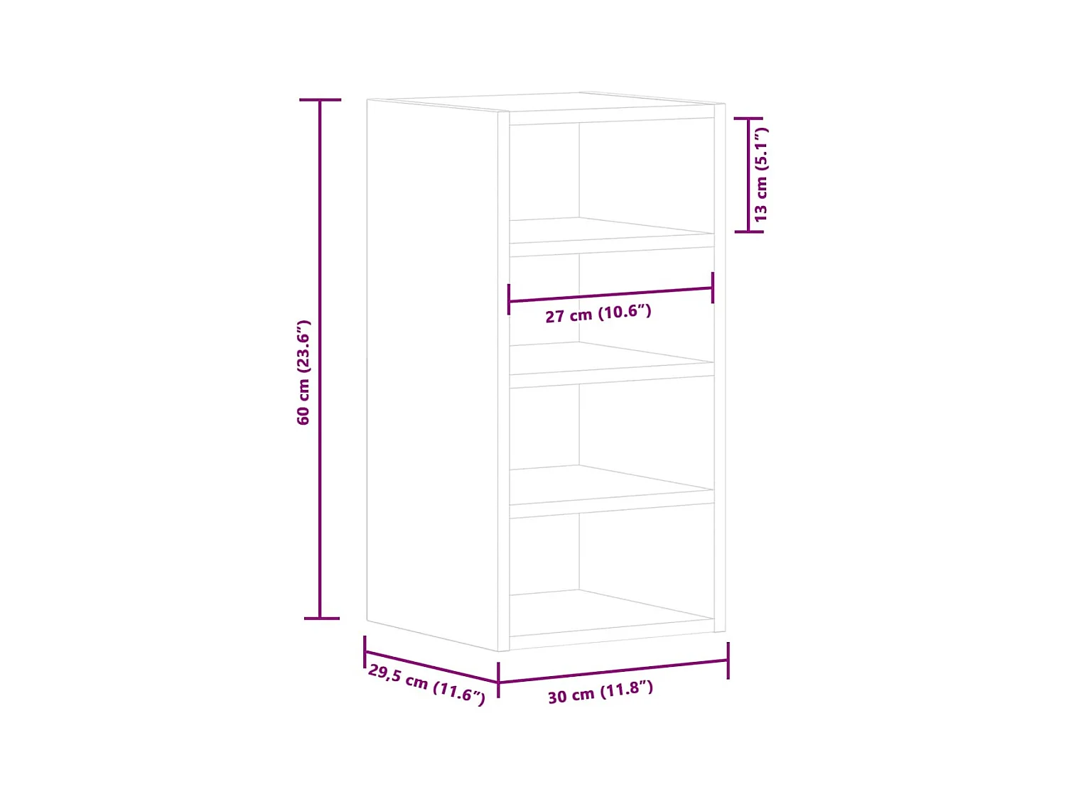 Hängeschrank Riga Weiß 30x29,5x60 cm Holzwerkstoff