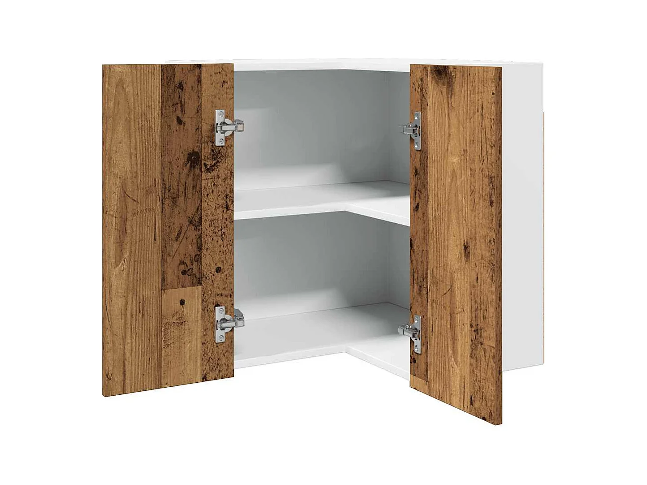 Armoire d'angle suspendue "Lyon" Bois ancien 57 x 57 x 60 cm Bois d'ingénierie