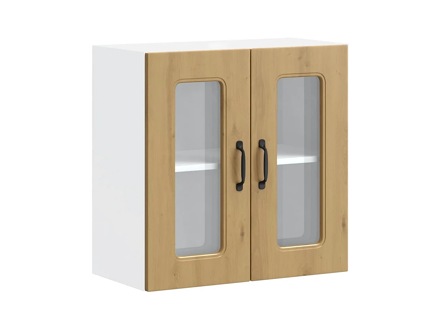 Armário de parede cozinha porta vidro Kalmar carvalho artesanal