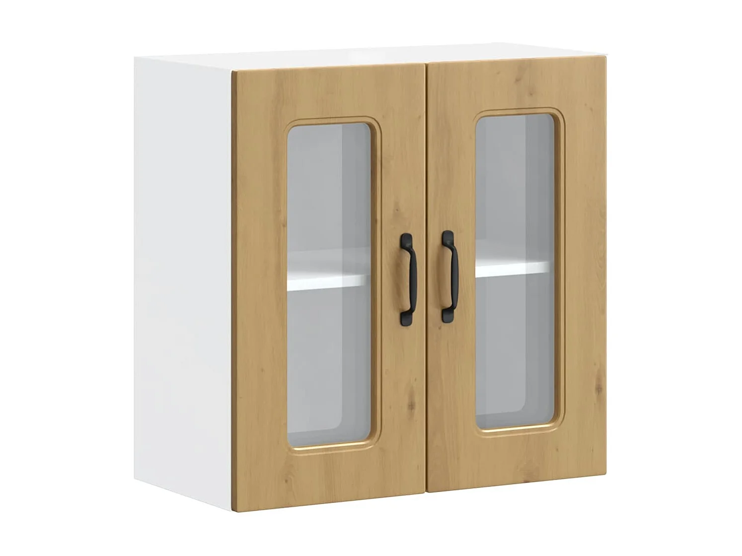 Küchen-Hängeschrank mit Glastür Kalmar Artisan-Eiche Holzwerkstoff