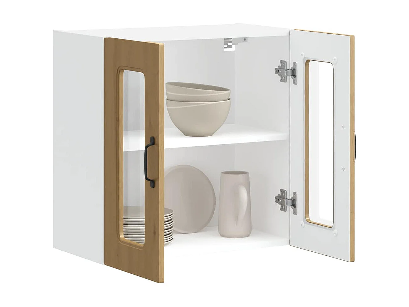 Küchen-Hängeschrank mit Glastür Kalmar Artisan-Eiche Holzwerkstoff