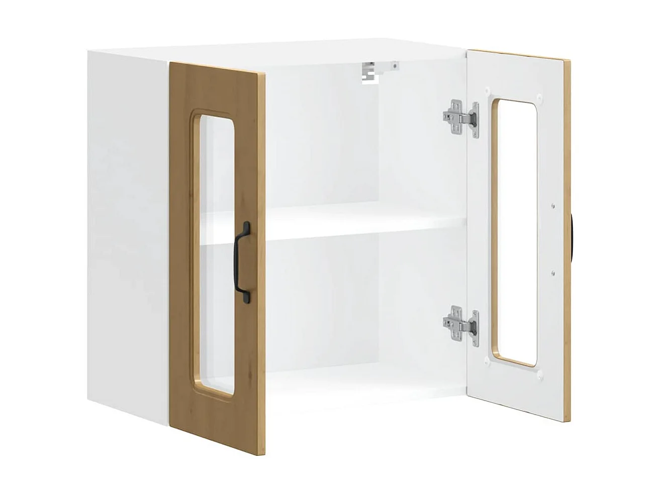 Küchen-Hängeschrank mit Glastür Kalmar Artisan-Eiche Holzwerkstoff