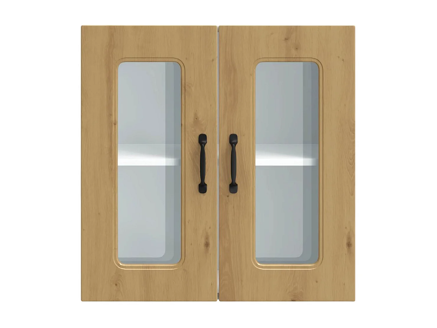 Küchen-Hängeschrank mit Glastür Kalmar Artisan-Eiche Holzwerkstoff