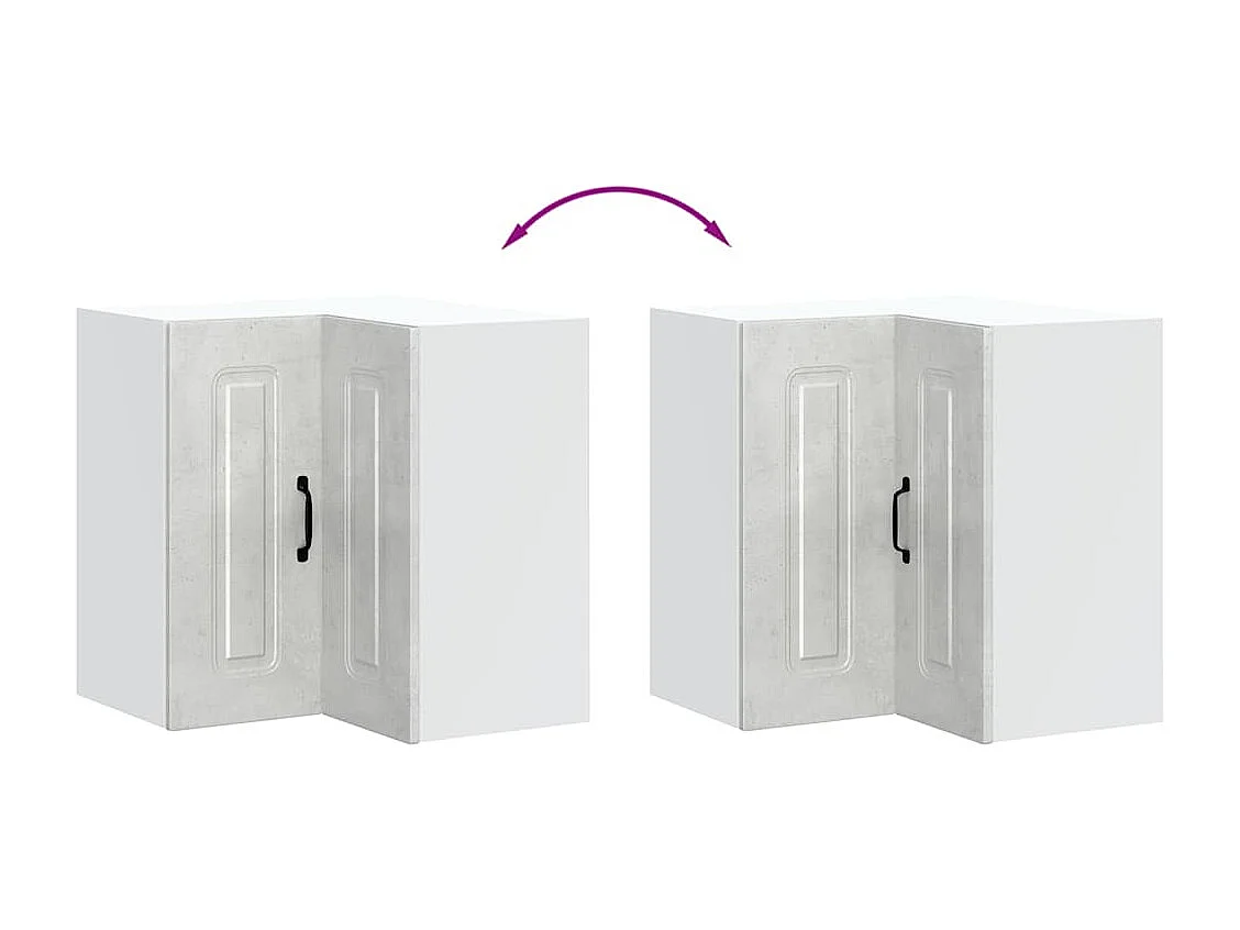 Armoire murale d'angle de cuisine Kalmar gris béton