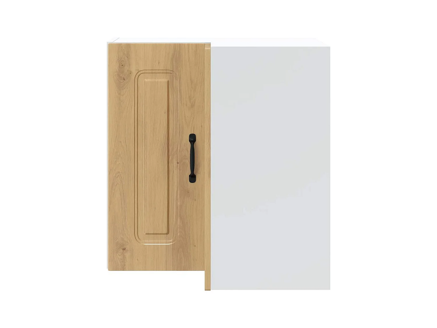 Keukenwandhoekkast Kalmar bewerkt hout artisanaal eikenkleur