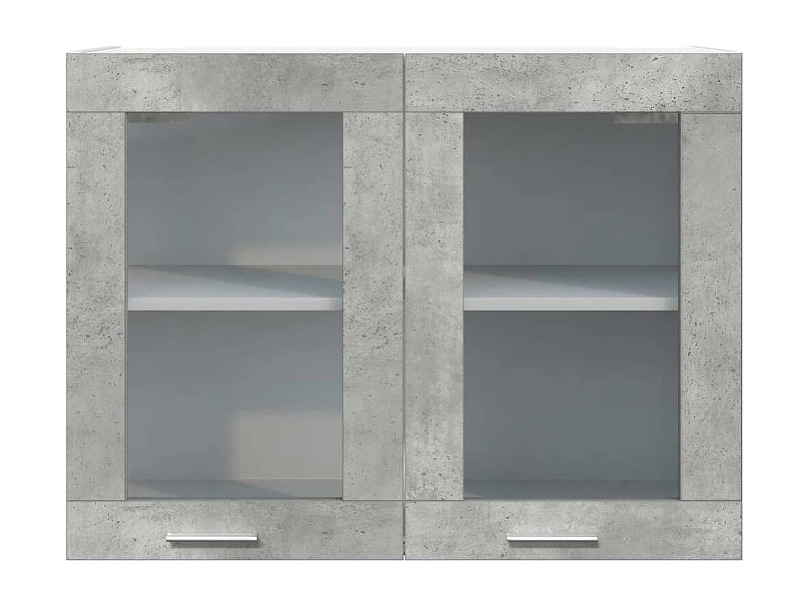 Hängeglasschrank Lyon Betongrau 80x31x60 cm