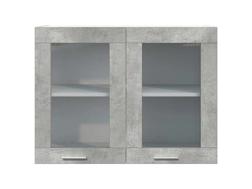 Armário de parede c/ vidro “Lyon” 80x31x60 cm cinzento cimento