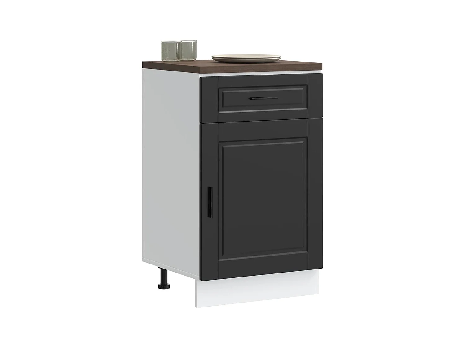 Armoire de cuisine Porto noir bois d'ingénierie