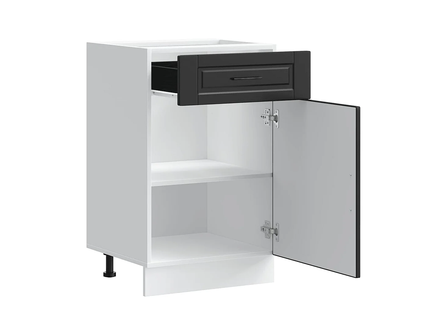 Armoire de cuisine Porto noir bois d'ingénierie