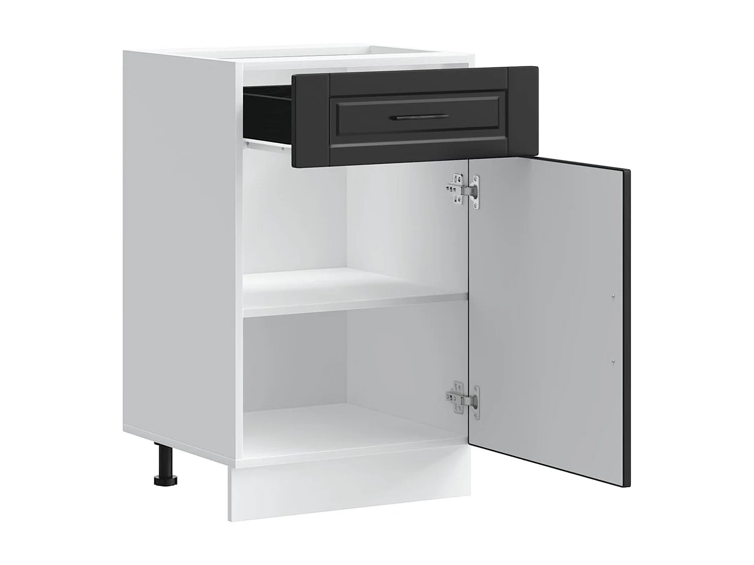 Armoire de cuisine Porto noir bois d'ingénierie