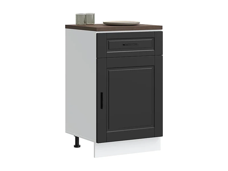 Armoire de cuisine Porto noir bois d'ingénierie