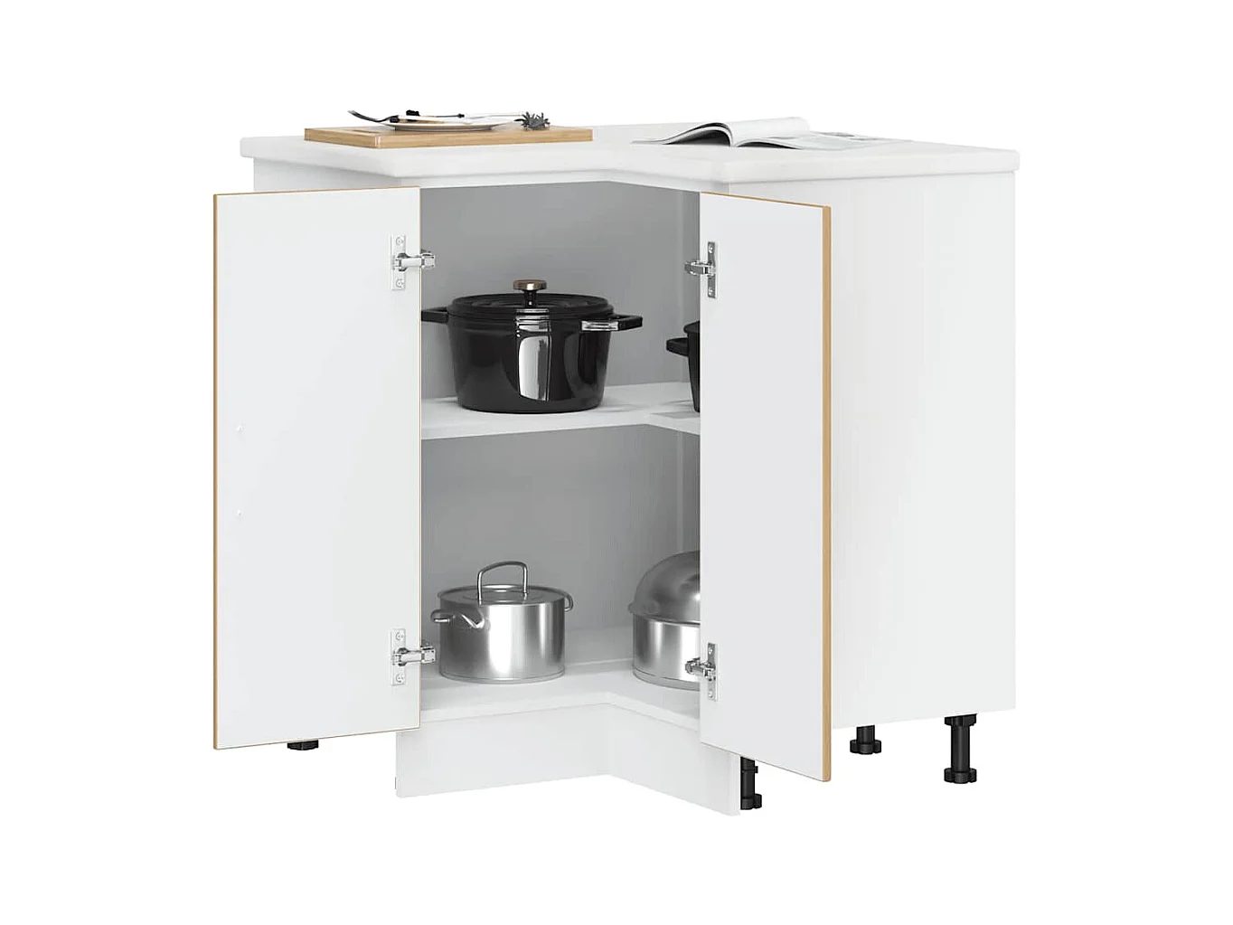 Armoire d'angle de cuisine Porto chêne artisanal