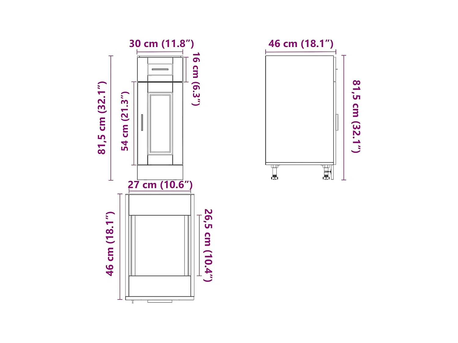 Base da Cucina Porto Rovere Fumo in Legno Multistrato