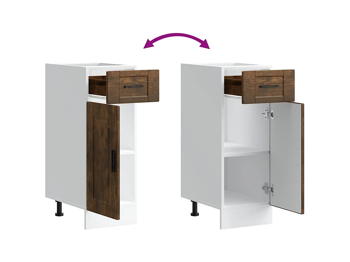 Base da Cucina Porto Rovere Fumo in Legno Multistrato