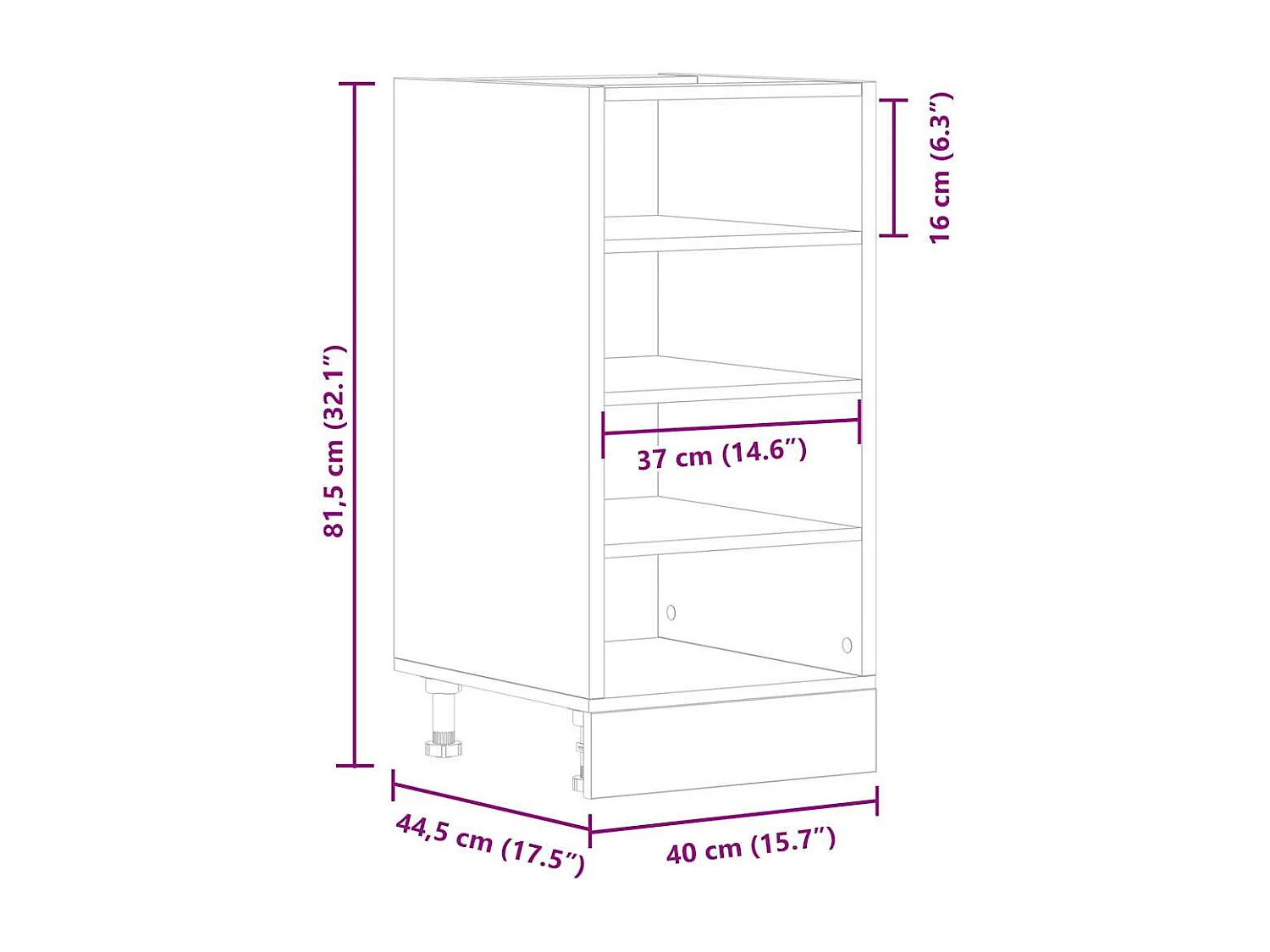 Unterschrank Riga Grau Sonoma 40x44,5x81,5 cm Holzwerkstoff