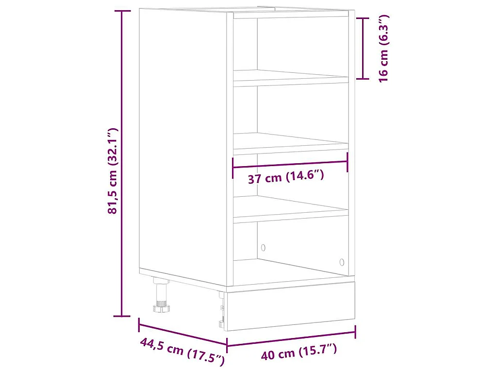 Meuble bas "Riga" Gris Sonoma 40 x 44,5 x 81,5 cm Bois d'ingénierie