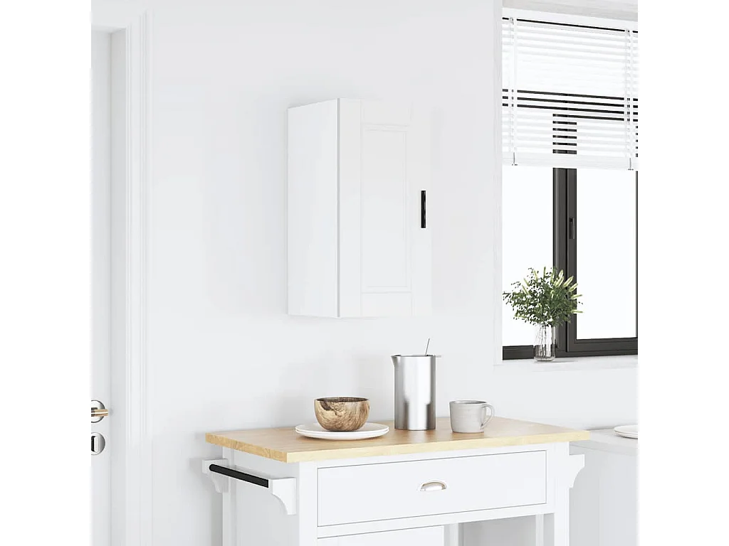 Armoire murale de cuisine Porto blanc bois d'ingénierie