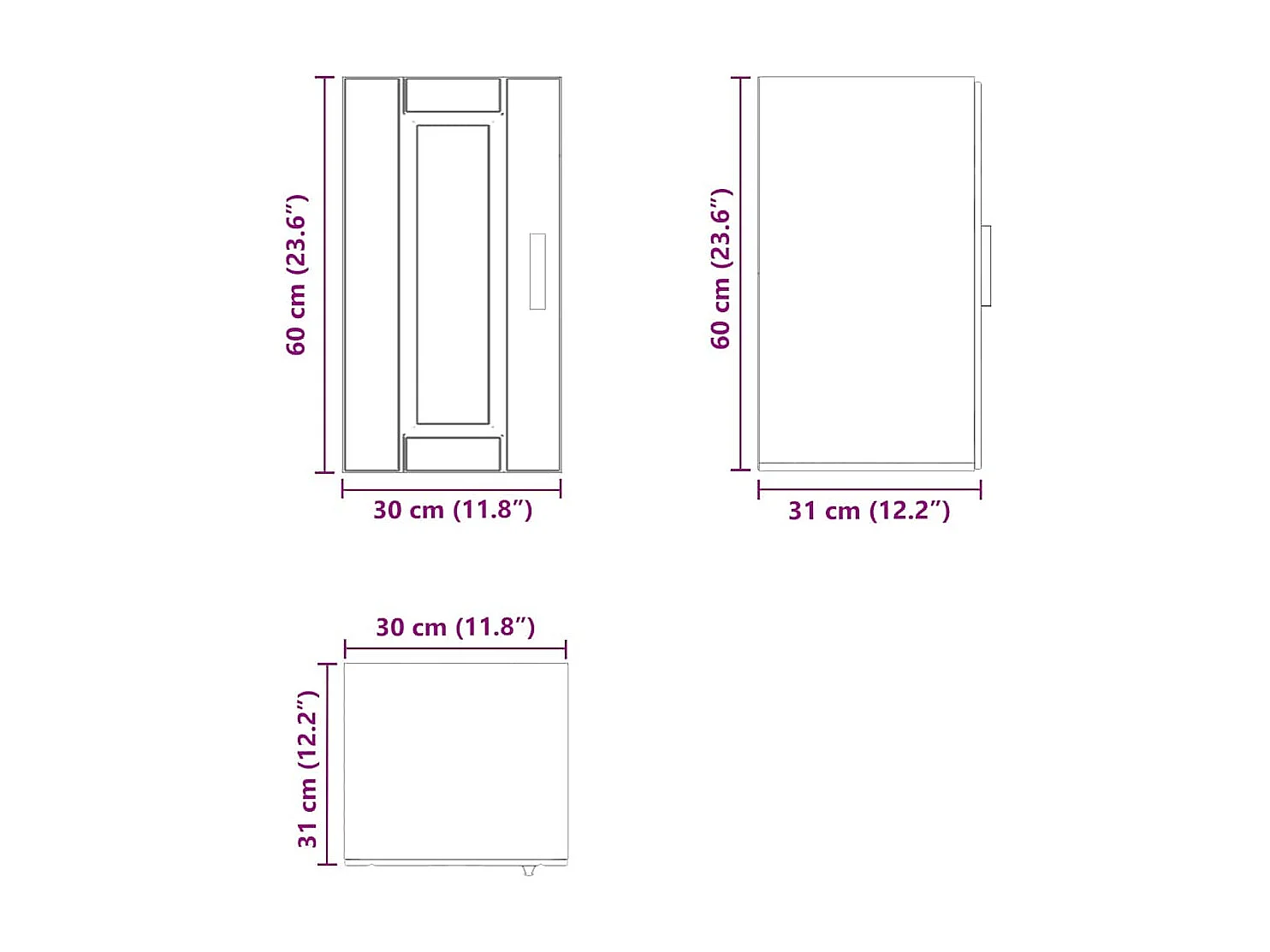 Armoire murale de cuisine Porto blanc bois d'ingénierie