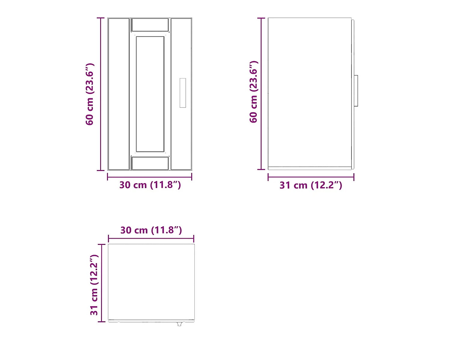 Armoire murale de cuisine Porto blanc bois d'ingénierie
