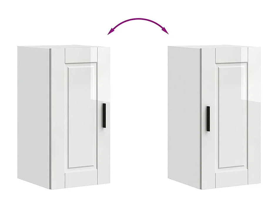 Armoire murale de cuisine Porto blanc brillant bois ingénierie