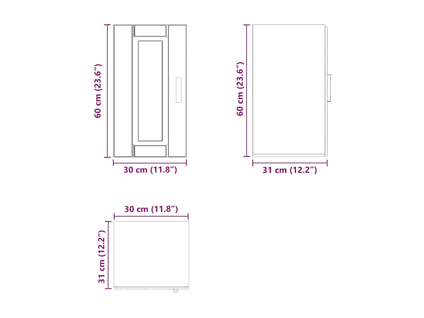 Armoire murale de cuisine Porto blanc brillant bois ingénierie
