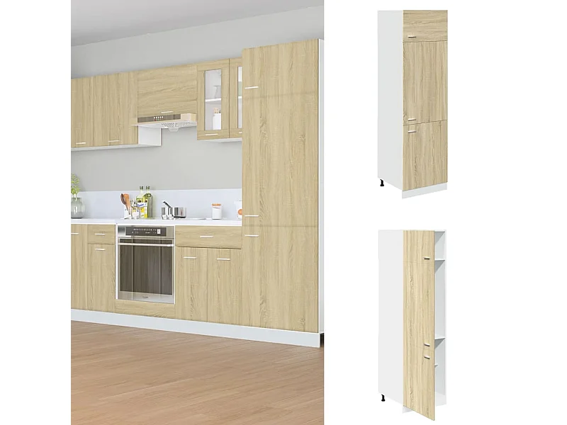 Koelkast Lyonkast Lyon 60x57x207 cm bewerkt hout sonoma eikenkleurig