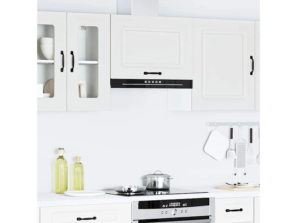 Armoire murale de cuisine Kalmar blanc bois d'ingénierie