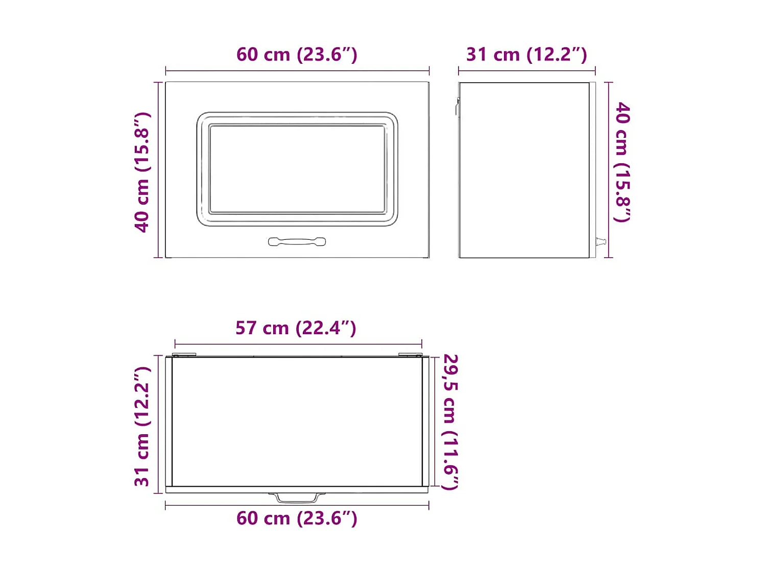 Armoire murale de cuisine Kalmar blanc bois d'ingénierie