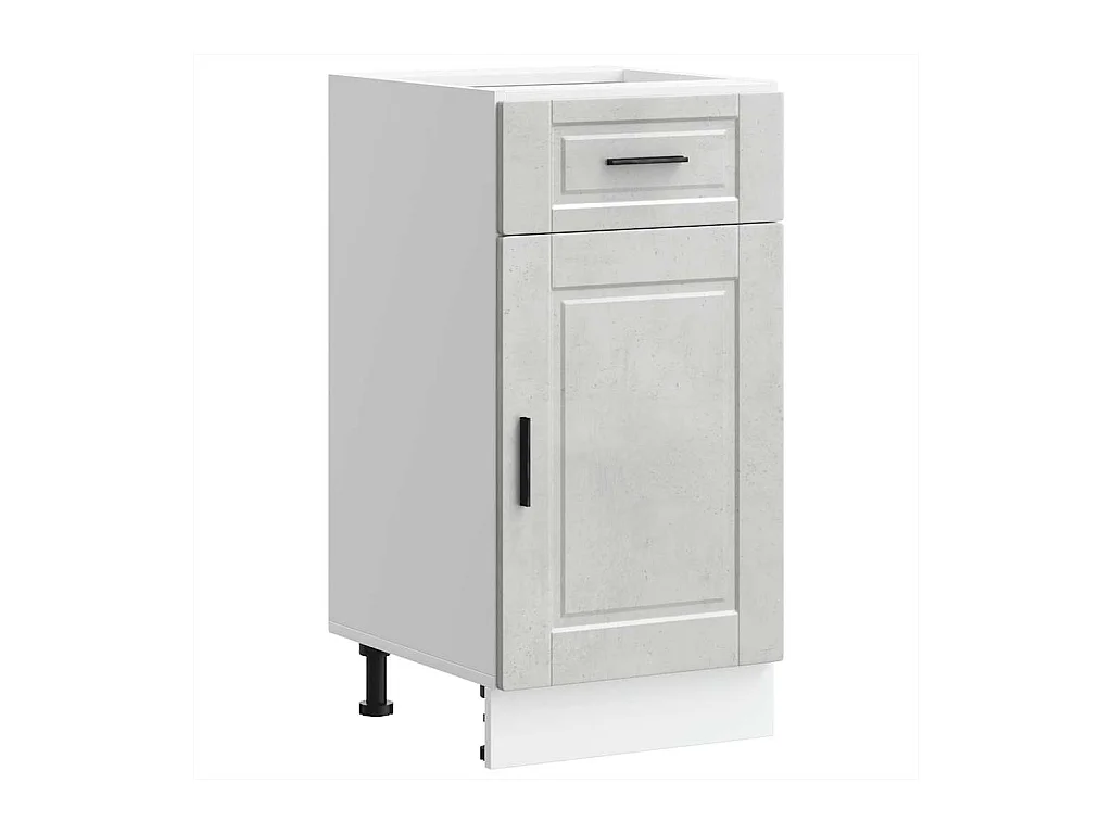 Onderkast "Porto" bewerkt hout betongrijs