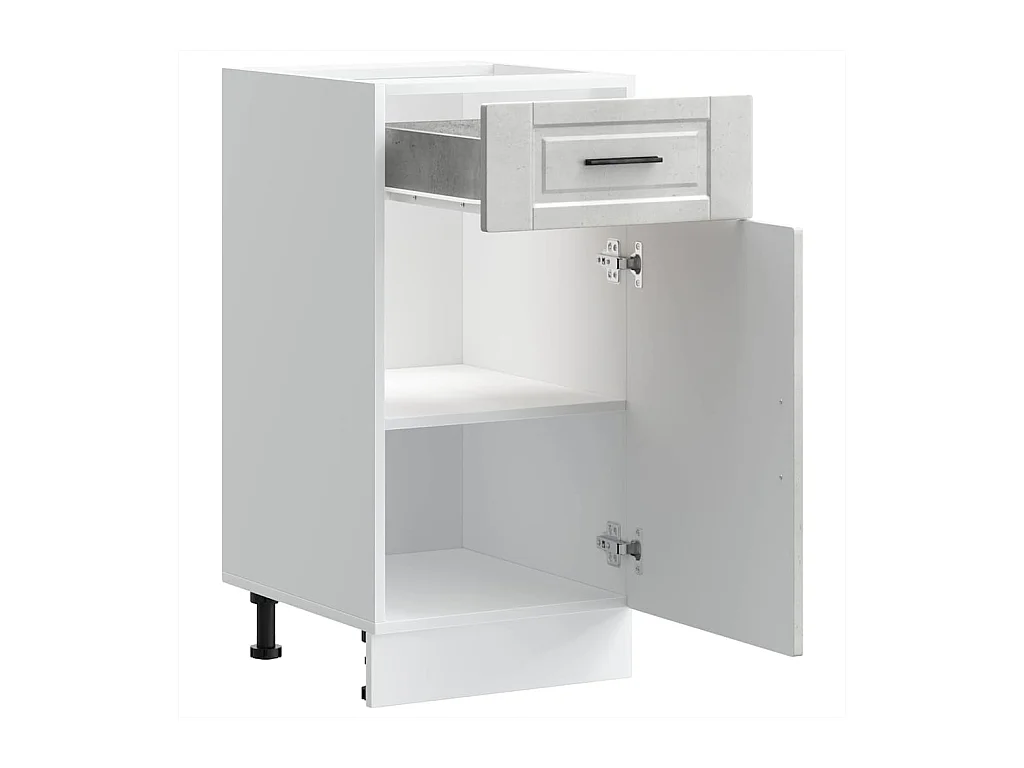 Onderkast "Porto" bewerkt hout betongrijs