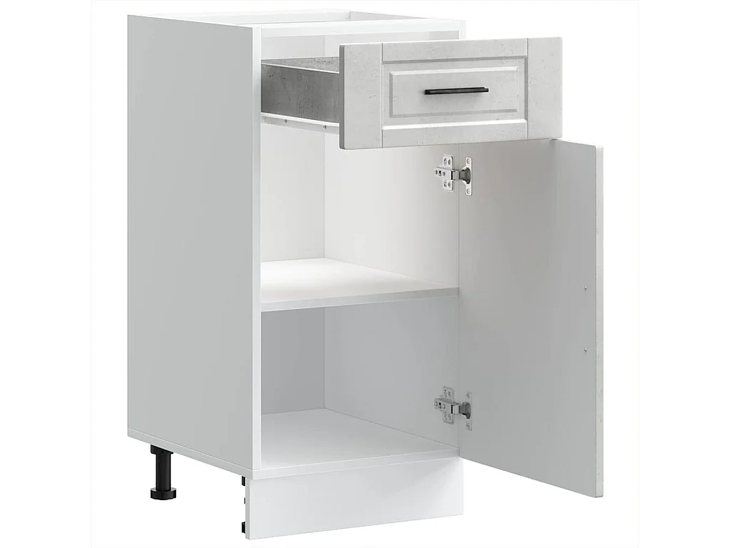 Armário base cozinha Porto derivados madeira cinzento cimento