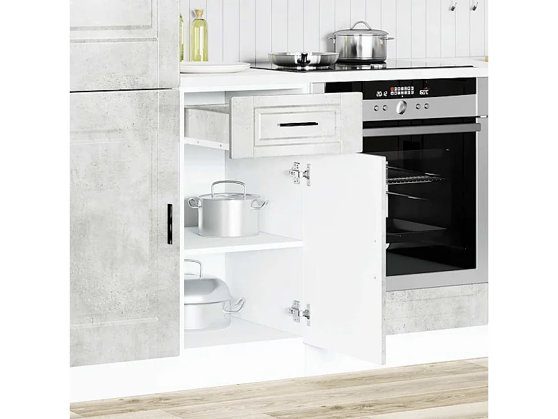 Armário base cozinha Porto derivados madeira cinzento cimento