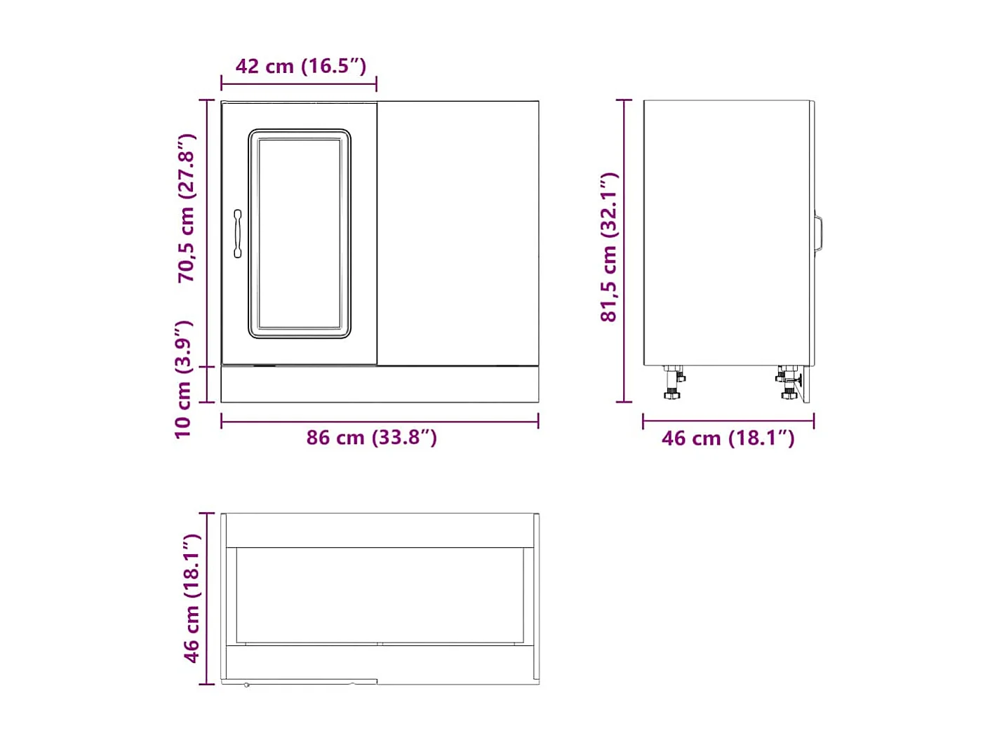 Onderkast Kalmar bewerkt hout gerookt eikenkleurig
