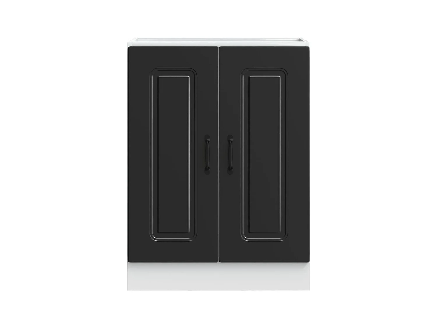 Meuble bas pour évier Kalmar noir 60x46x81,5 cm bois ingénierie