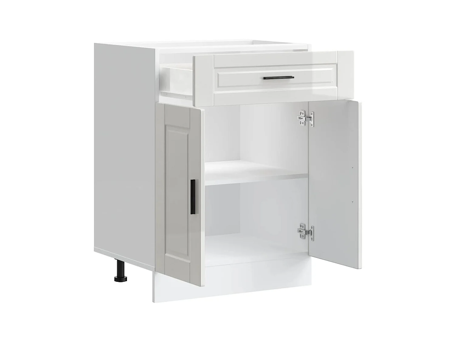 Armoire de cuisine Porto blanc brillant bois ingénierie