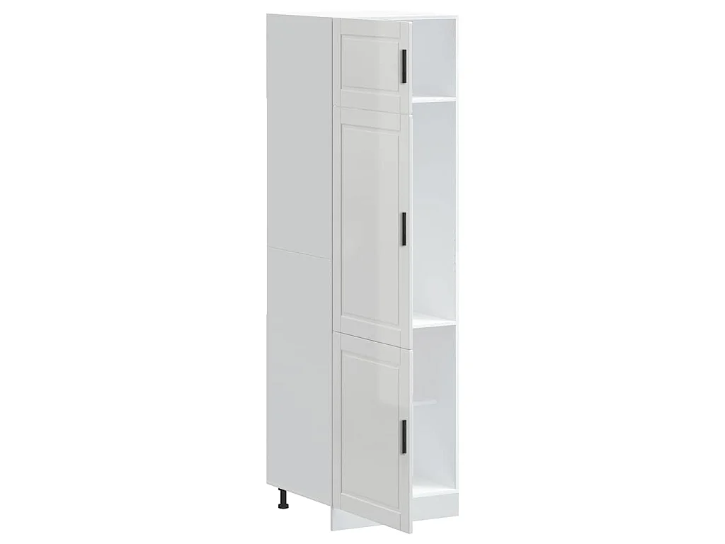 Armoire de cuisine Porto blanc brillant bois d'ingénierie