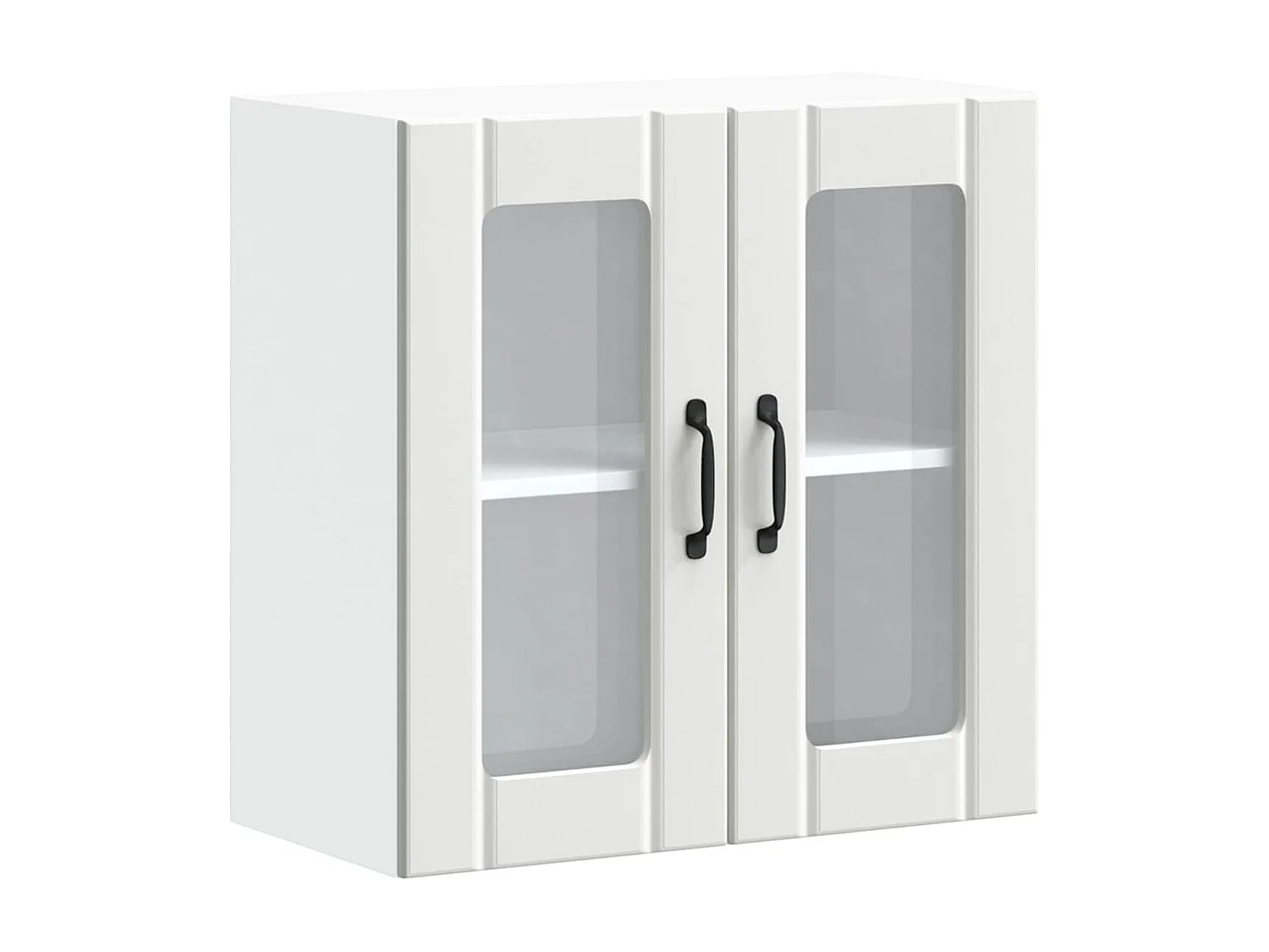 Armoire murale de cuisine avec porte en verre Lucca blanc