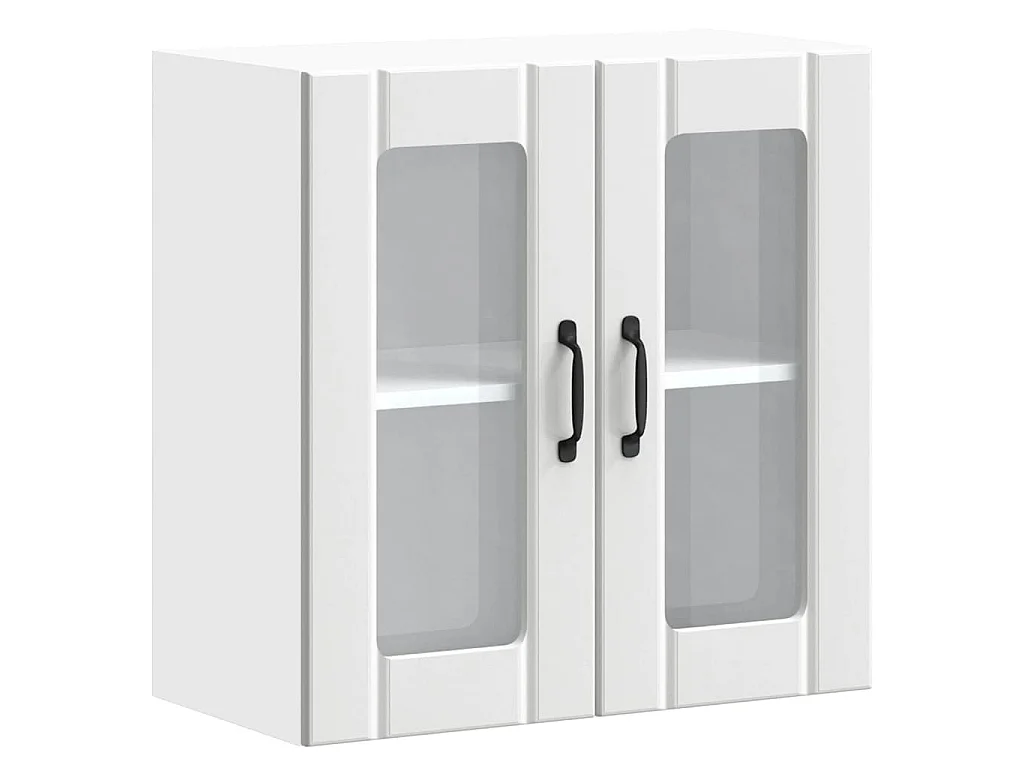 Armoire murale de cuisine avec porte en verre Lucca blanc
