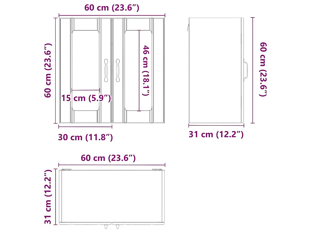 Armoire murale de cuisine avec porte en verre Lucca blanc