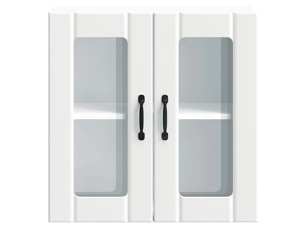 Armoire murale de cuisine avec porte en verre Lucca blanc