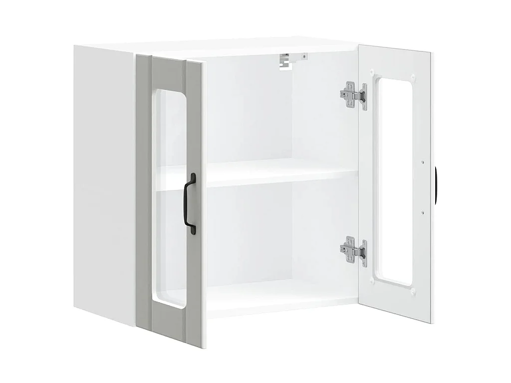 Armoire murale de cuisine avec porte en verre Lucca blanc