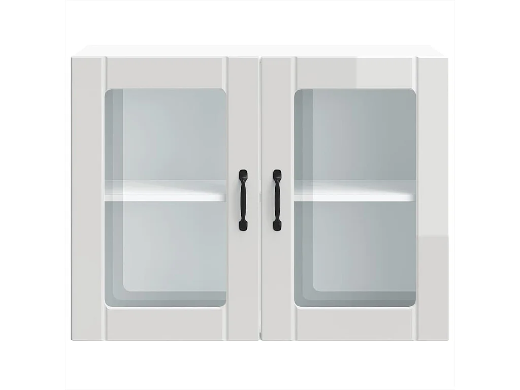 Armário parede de cozinha porta vidro Lucca branco brilhante
