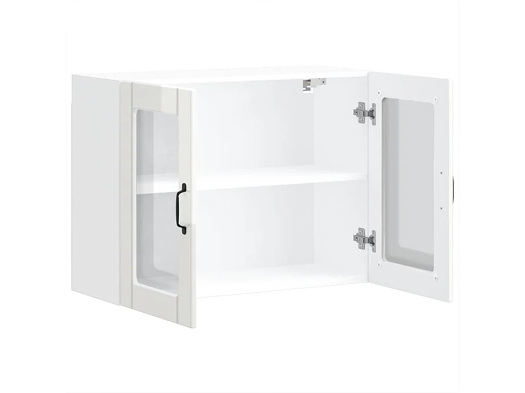 Küchen-Hängeschrank mit Glastür Lucca Hochglanz-Weiß Holzwerkstoff