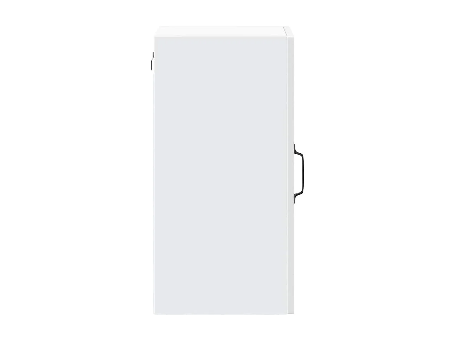 Armoire murale de cuisine avec porte vitrée "Kalmar" Bois d'ingénierie blanc brillant