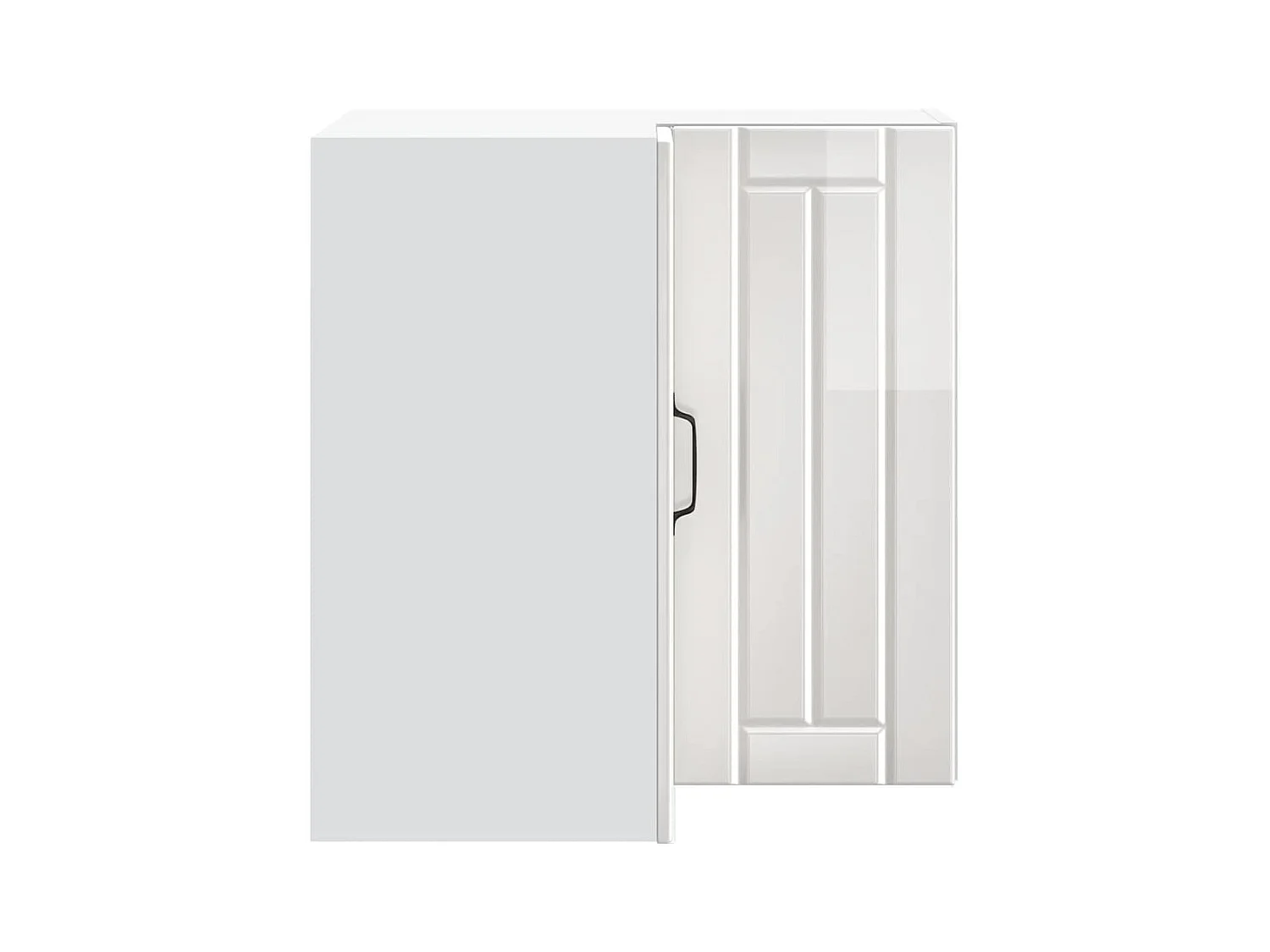 Küchen-Eckhängeschrank Lucca Hochglanz-Weiß Holzwerkstoff