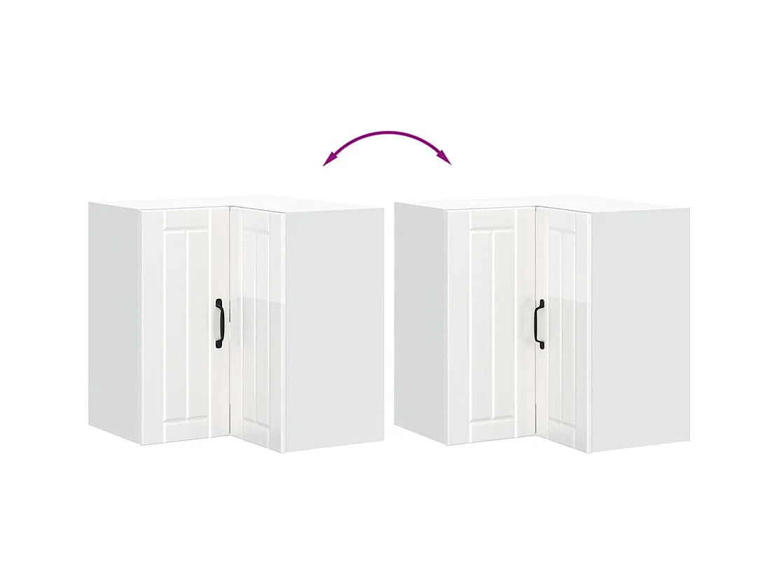 Küchen-Eckhängeschrank Lucca Hochglanz-Weiß Holzwerkstoff