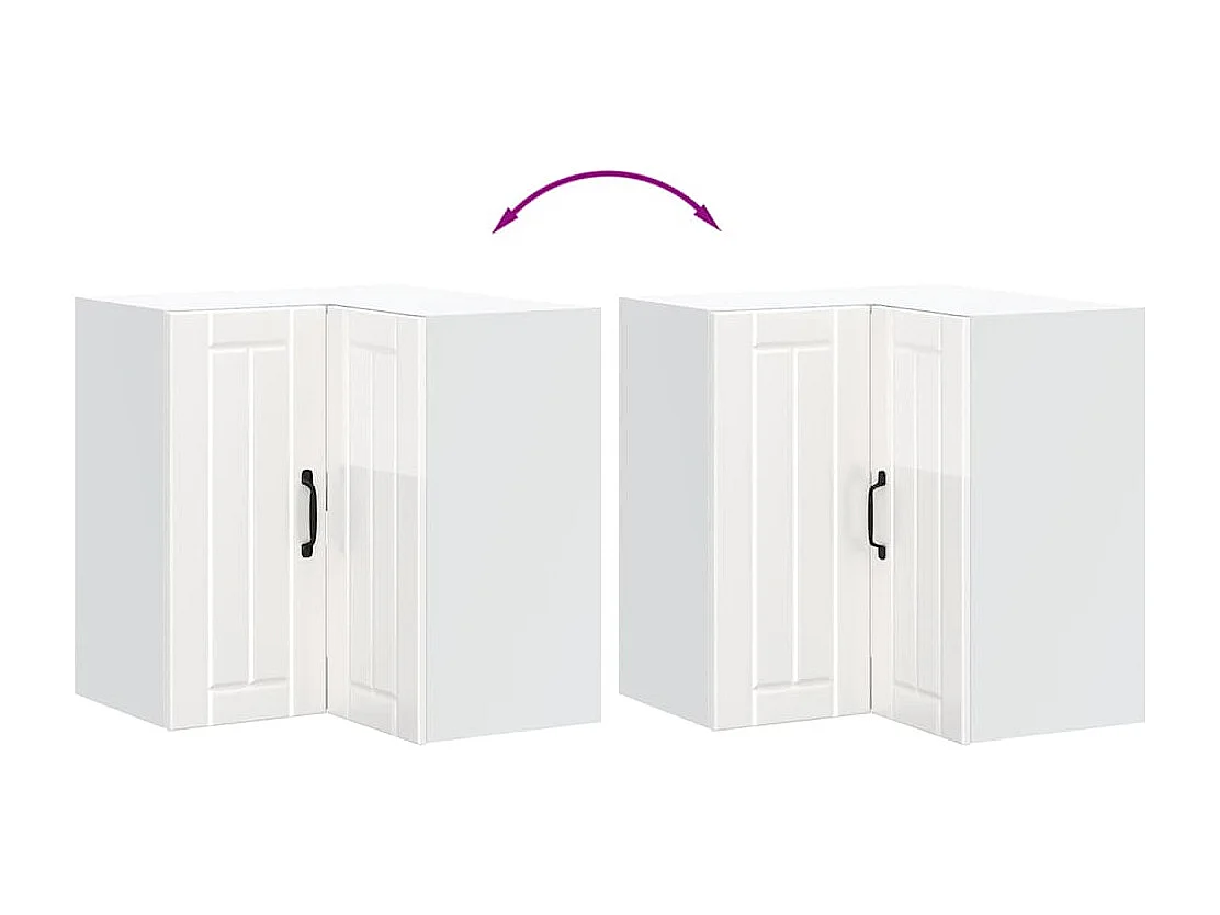 Armoire murale d'angle de cuisine Lucca blanc brillant